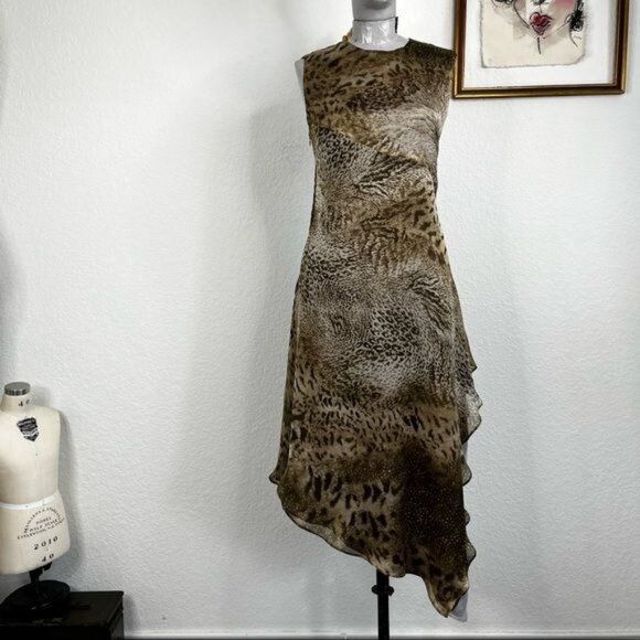 Rat and Boa Valentina Rafaela Leopard Exotic MIDI Dress